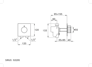 SIRIUS - Thermostatic shower mixer with plate by RUBINETTERIE STELLA - view 3